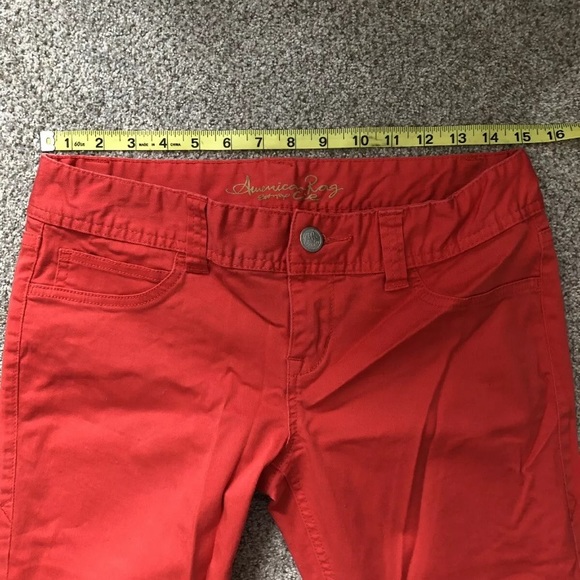 American Rag Cie Red Skinny Jeans Faded Size 7 - Picture 7 of 8